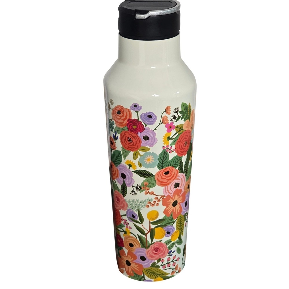 Corkcicle x Rifle Paper Co Garden Party 20oz Canteen Floral Water Bottle Cream - Picture 12 of 14